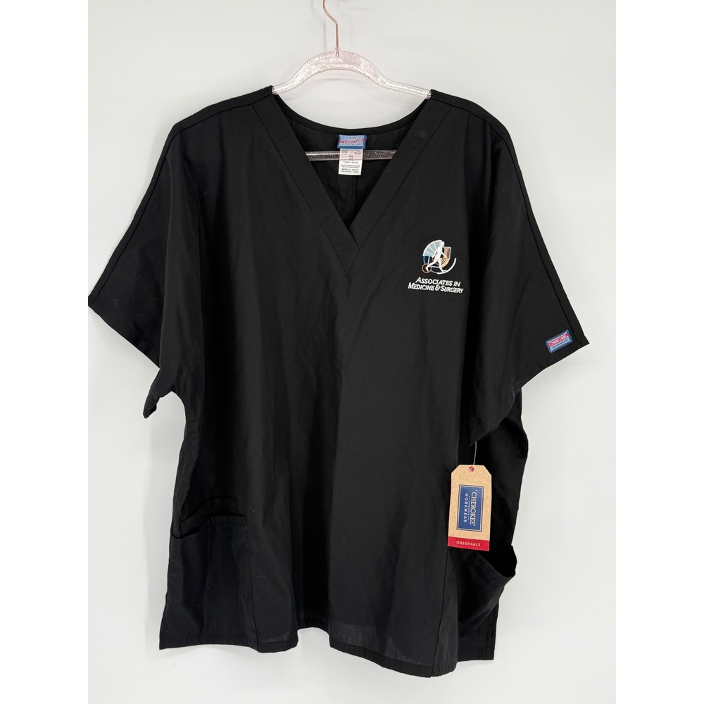 Cherokee Workwear Originals 4700 Black Scrub Top V-Neck‎ Plus Sz 4XL NWT Kenya